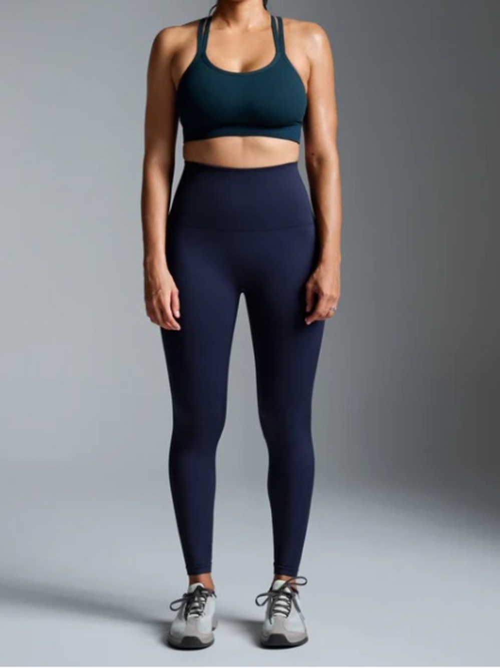 LNDR Streamline 7/8 Melange Compression Leggings Blue Steel Marl NWT M/L